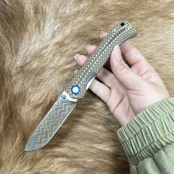 Fancy Copper Damascus Steel Blade - Image 3