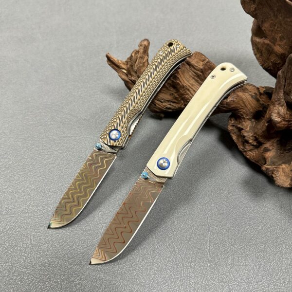 Fancy Copper Damascus Steel Blade - Image 4