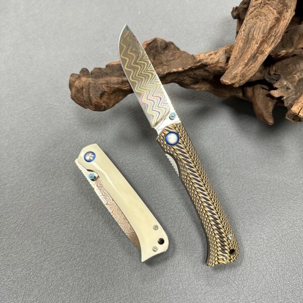 Fancy Copper Damascus Steel Blade - Image 5