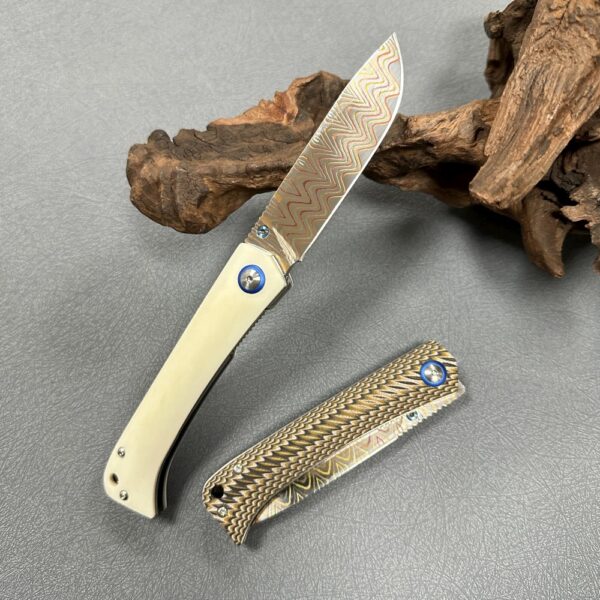 Fancy Copper Damascus Steel Blade - Image 6