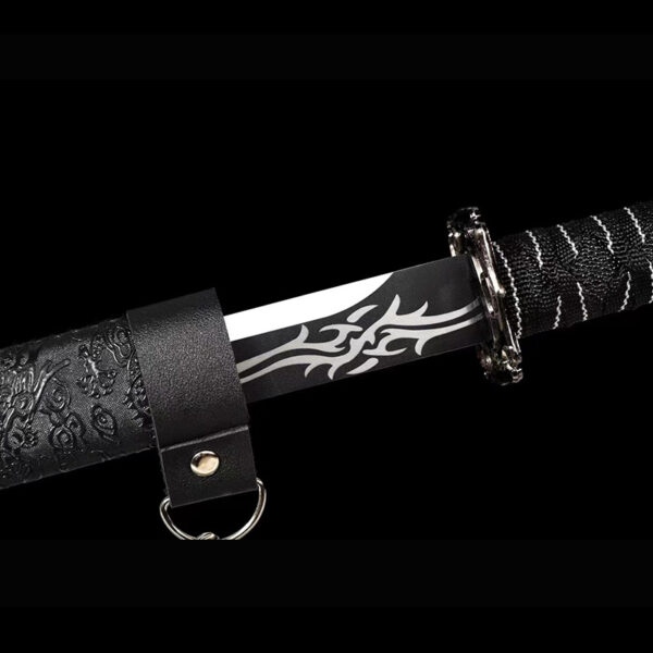 Tang Horizontal Sword Bao Knife One-piece Manganese Steel Longquan Town House Treasure Sword Outdoor Defense Knife Cold Weapon Embroidery Spring Sword